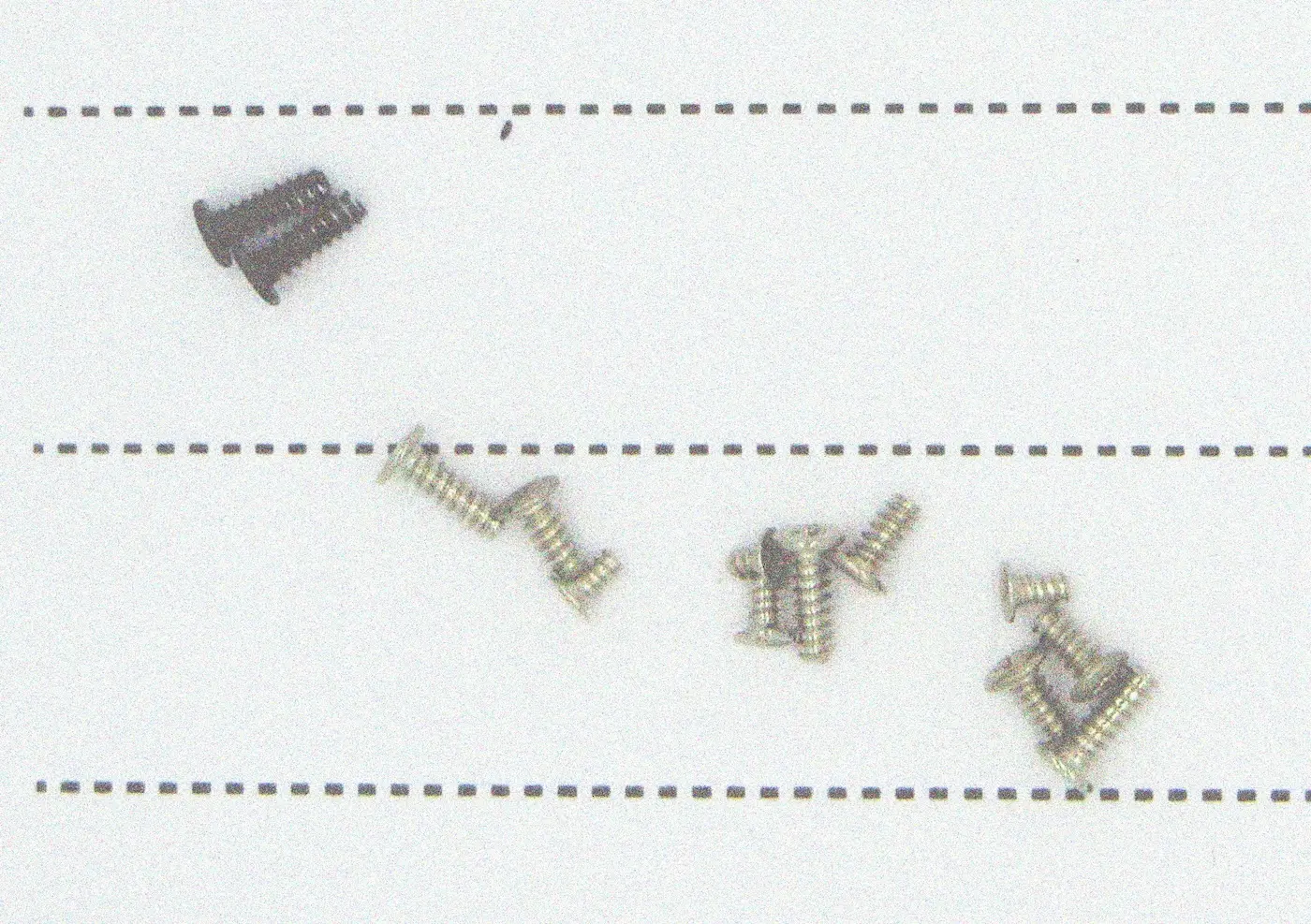 The camera contained a variety of screw sizes